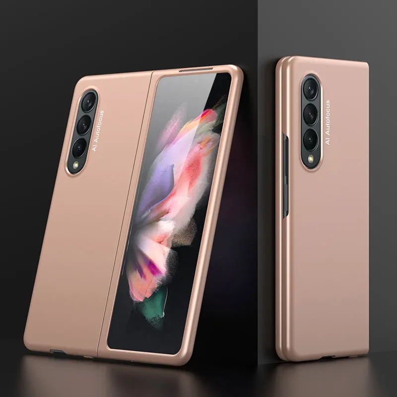 

OEM Factory Ultrathin Matte PC Shockproof Folding Phone Case for Samsung Galaxy Z Fold3 5G Back Cover Phone Case, As picture show or custom