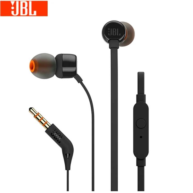 

Hot Sale JBL T110 3.5mm Plug Wired Stereo Earbuds One-button Wire-controlled In-ear Earphone with Microphone