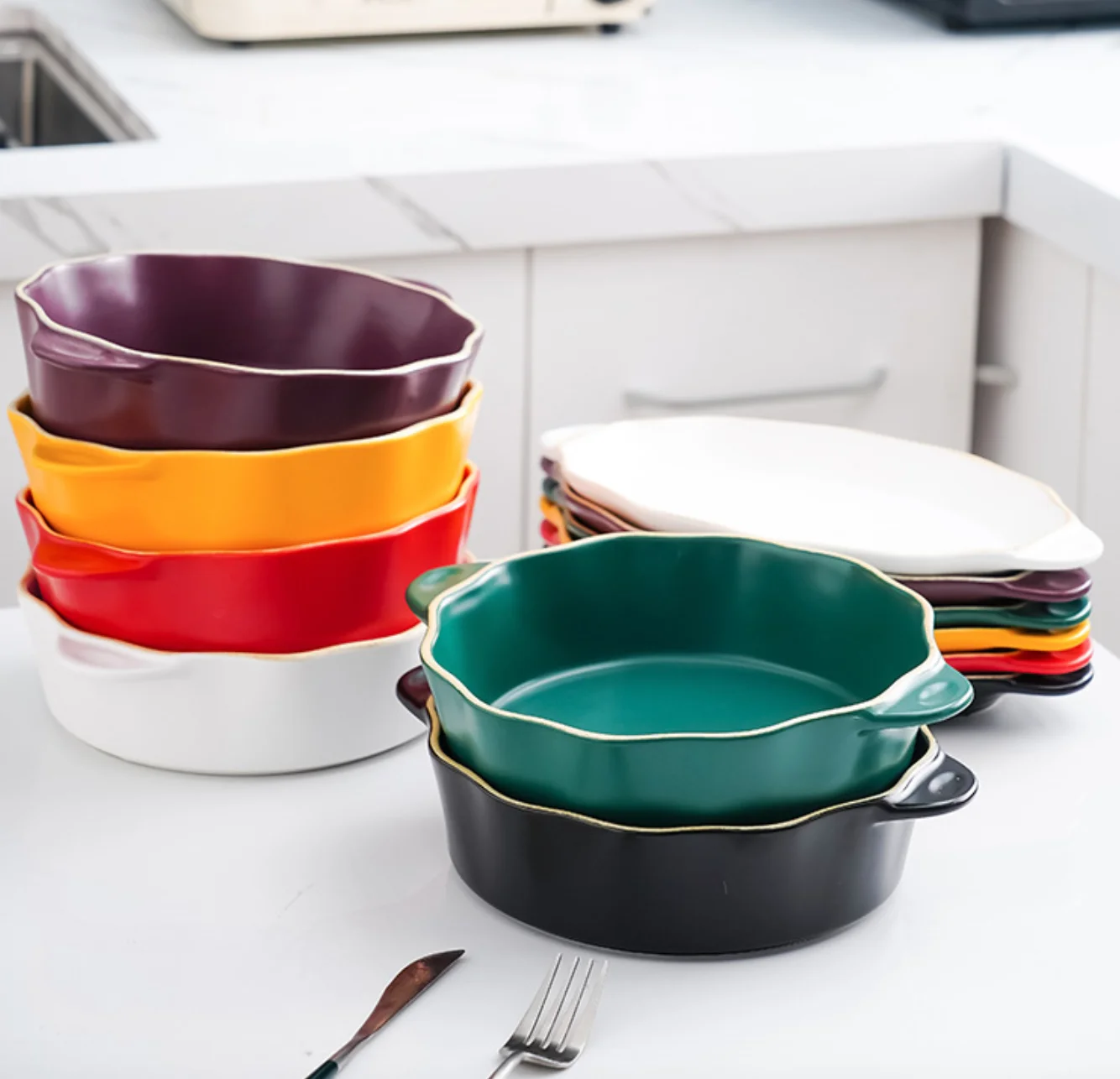 

Ceramic Salad Bowl Fruit Tableware Deluxe Bowl Set