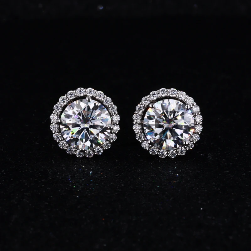 

Elegant Style Earring Women Jewelry HTHP lab grown diamond 14K White Gold Luxury Earrings