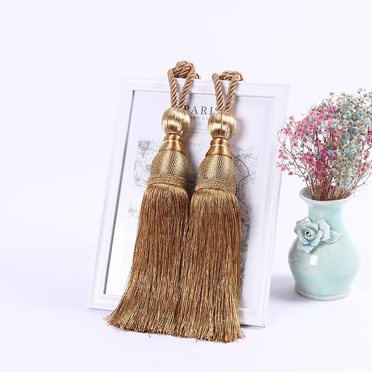 

Macrame deep brown curtain tiebacks window curtain holder sets unique, See description