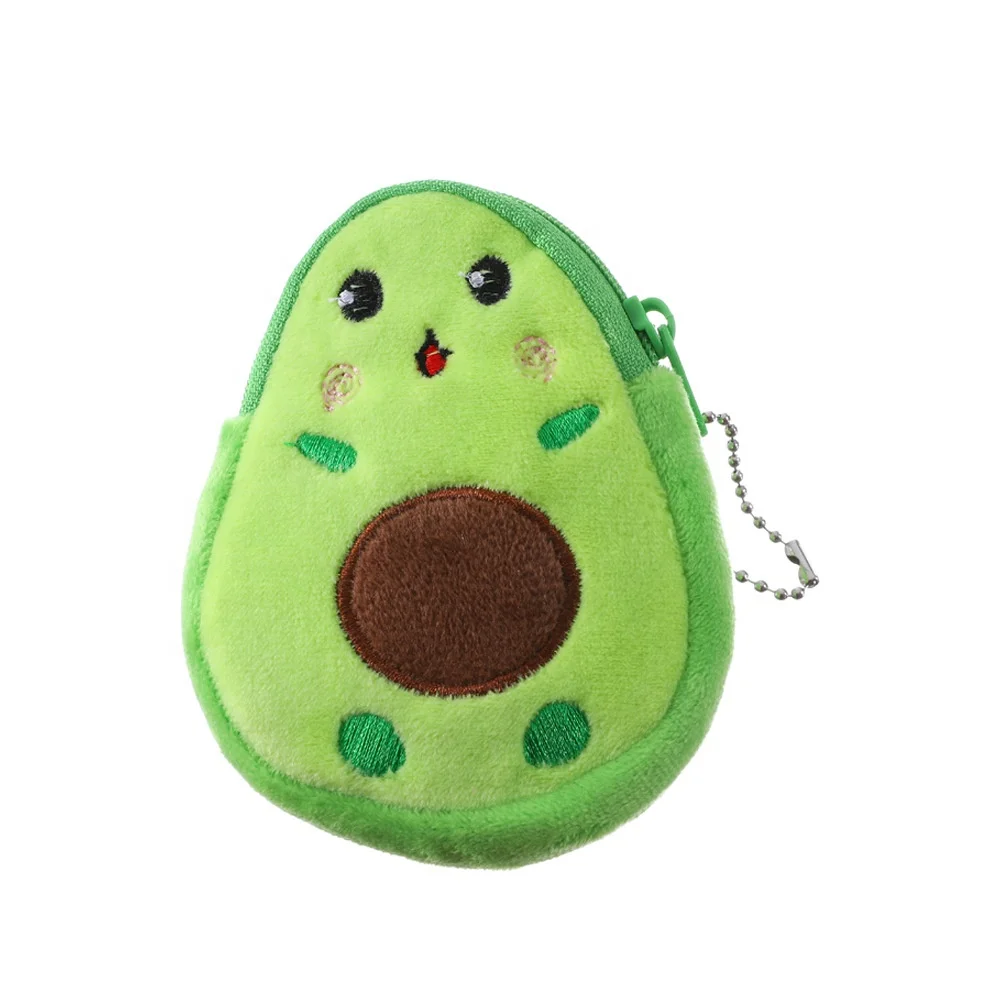 

Wholesale custom kids wallet cute mini plush avocado coin purse, Multiple colors