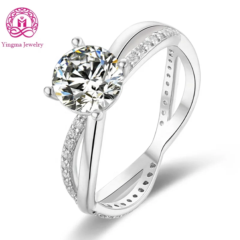 

Romantic 1ct lab grown diamond ring moissanite 925 sterling silver rings moissanite engagement ring for girls