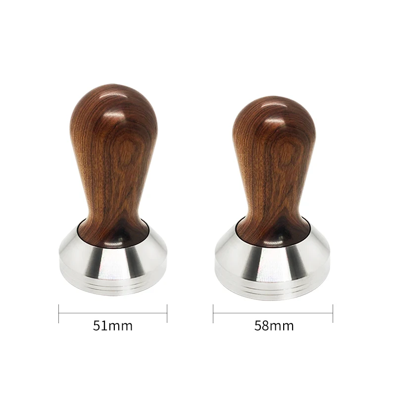 

Wooden Handle Coffee Hammer Tamper 51mm Stainless Steel Espresso Distributor, Wood