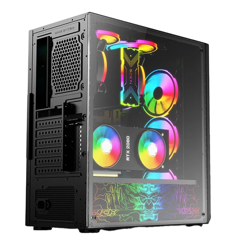 

2021 new arrival desktop computer cases & towers, full tower computer case, computer gaming case SOEyi AX5, Black