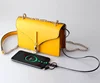2019 new fashion genuine leather should handbag built in power bank purse messenger handbag charger crossbody handbag for women