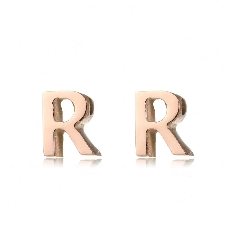 

Gold-plated stainless steel R letter necklace accessories pendant necklace female fashion simple accessories