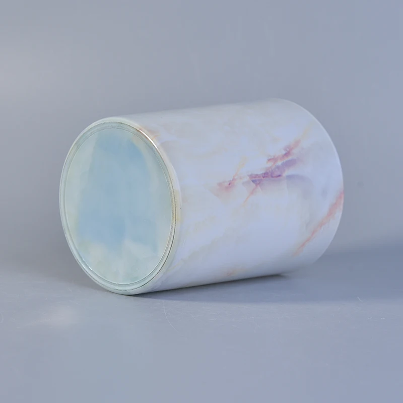 Wholesales White Marble Glass Candle Holders Home Decoration
