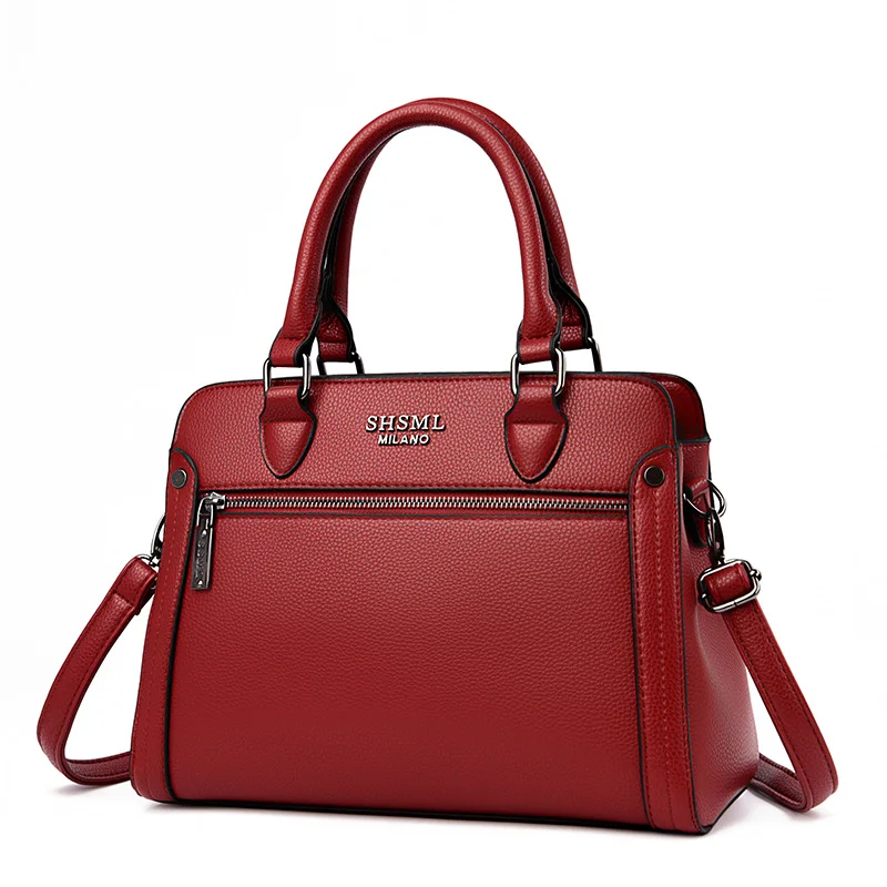 

2021 classical Lady fashion top handle bag long shoulder stripe lichee handbag