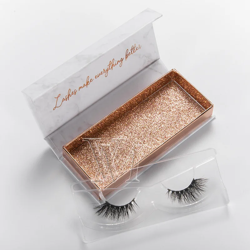 

VMAE Cheap On Sales Promotion 3D Natural Soft Private Label Mink Lash With Luxury Marble Eyelash Packaging Box