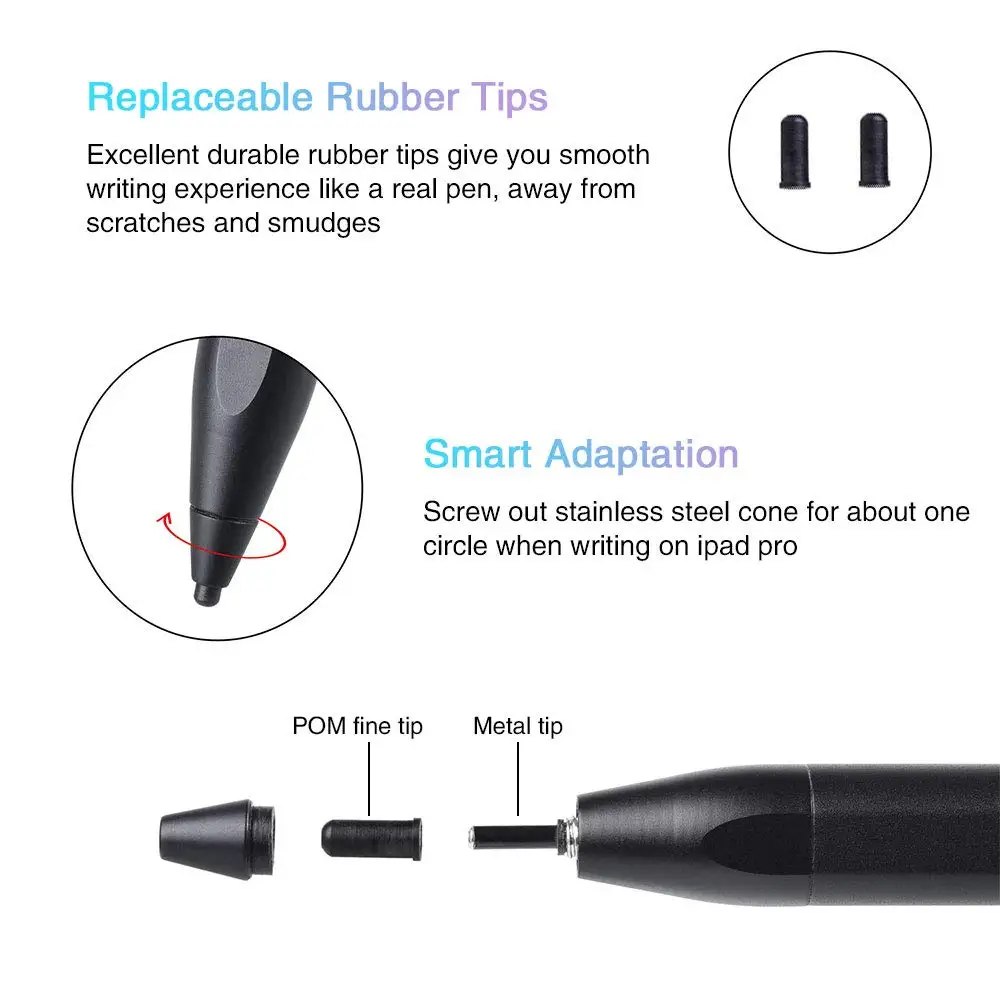 2019 new design aluminum metal barrel screen touch stylus pen laptop magnetic active stylus pen for iPad IOS&Android tablet PC