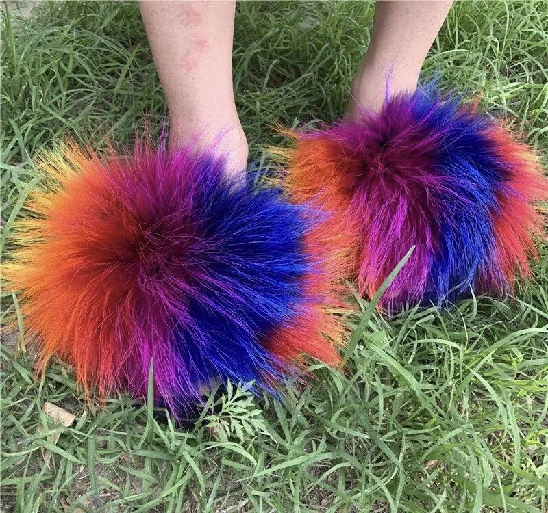 

New Product Wholesale Autumn Slippers Women's Convenient Faux Fur Slippers, Customized color