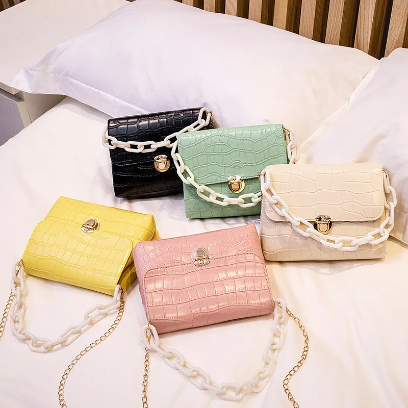 

G213 Ladies Fashion Summer One-Shoulder Small PU Leather Handbags All-Match Messenger Solid Color Crossbody Bags for women shoul, Yellow, green, black, pink, beige