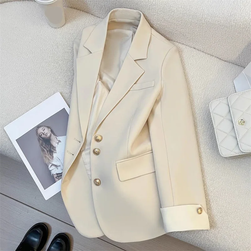 Long Sleeve Lapel Button Jacket Top