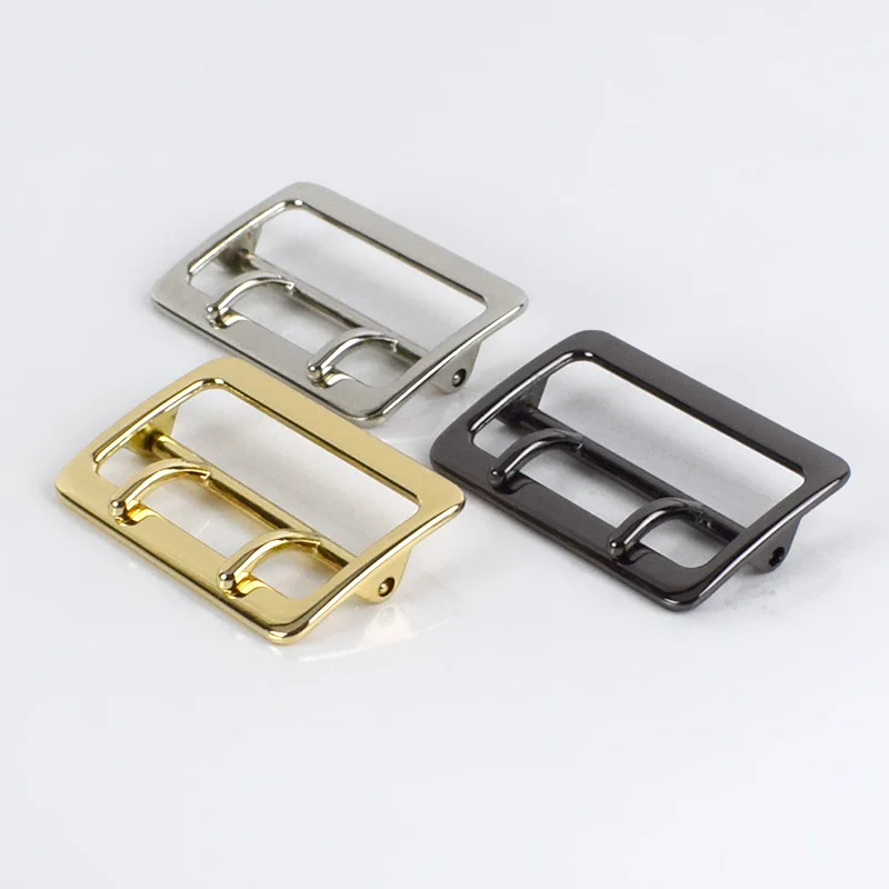 

Meetee BF028 59mm Fashion Hardware Bag Accessories Stainless Steel Adjustable Belt Alloy Double Pin Buckle, 3 colors