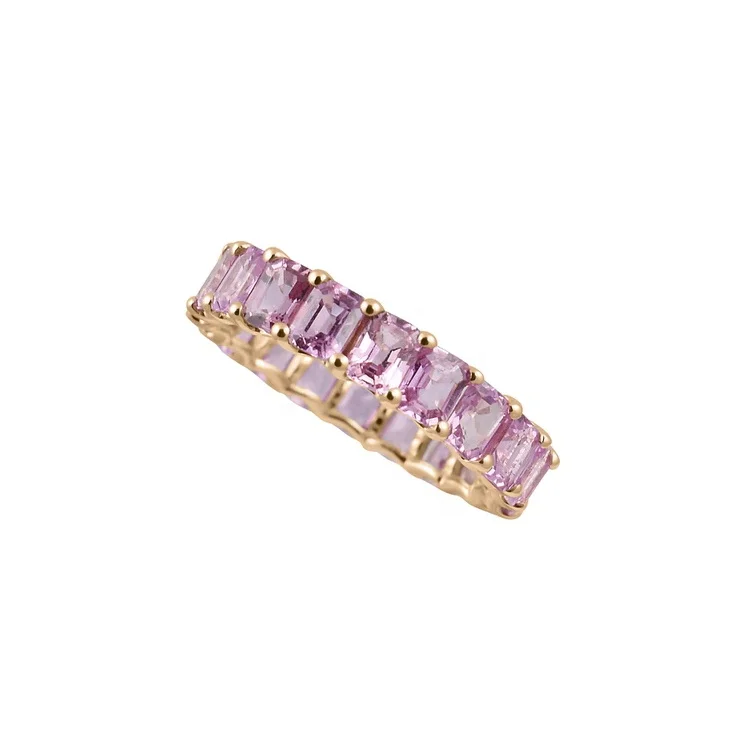 

Fashion Jewelry 925 Silver Jewelry Manufacturer Colored CZ Eternity Band Ring