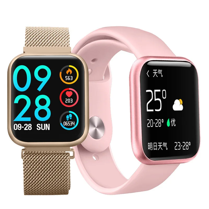 

Newest Dynamic heart rate Fit APP smart watch Full touch screen smartwatch P80 with real time blood pressure oxygen monitoring