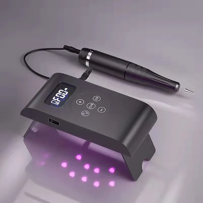 

Strong Nail Drill Machine Professional Cordless Nail Drill Portable Manicure Pedicure Tool Electric Nail Drill Machine 35000, Black pink white