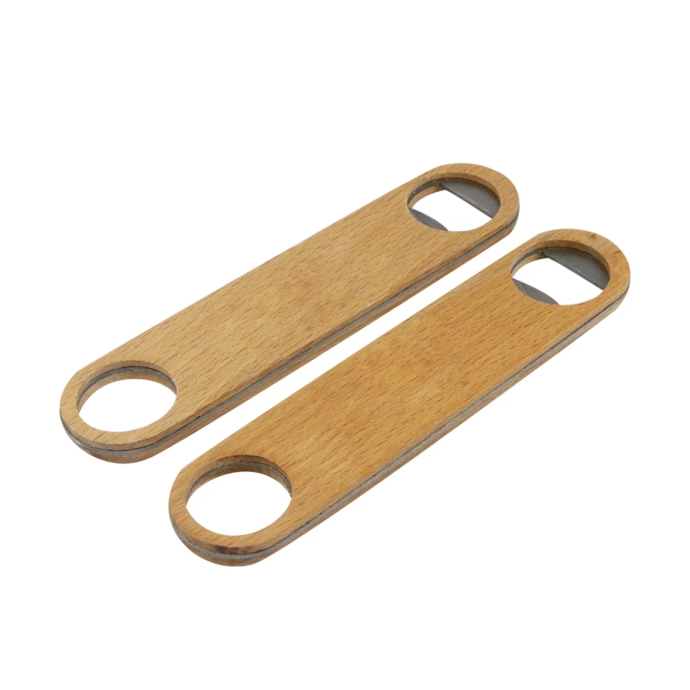 

Hot Selling Metal Stainless Steel Blank Sublimation Wooden Beer Bottle Opener, Wooden color