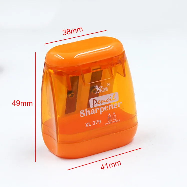 Creative office stationery custom logo two holes plastic pencil sharpener