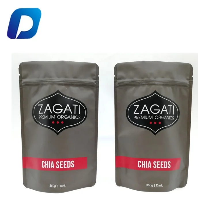 350g Chia Seeds Packaging Bag Zip Lock Stand Up Maylar Bags With Clear