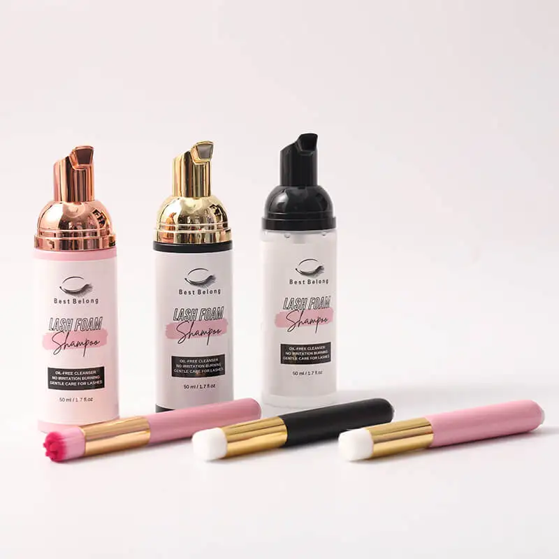 

Aftercare Tools Las Extension Shampoo Cleaner Strip Lashes Cleaning With Brush Kits With Customized Package Bag Private Label, Clear