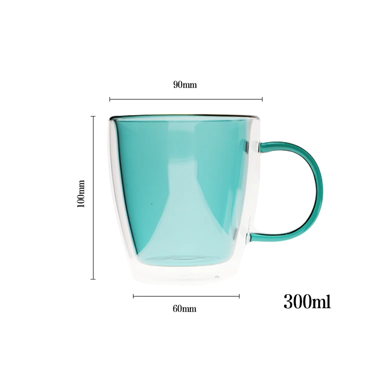 

Factory direct price concessions borosilicate glass juice mugs with lid and handle, Clear/blue/green/teal/amber/yellow/jade white/pink/purple
