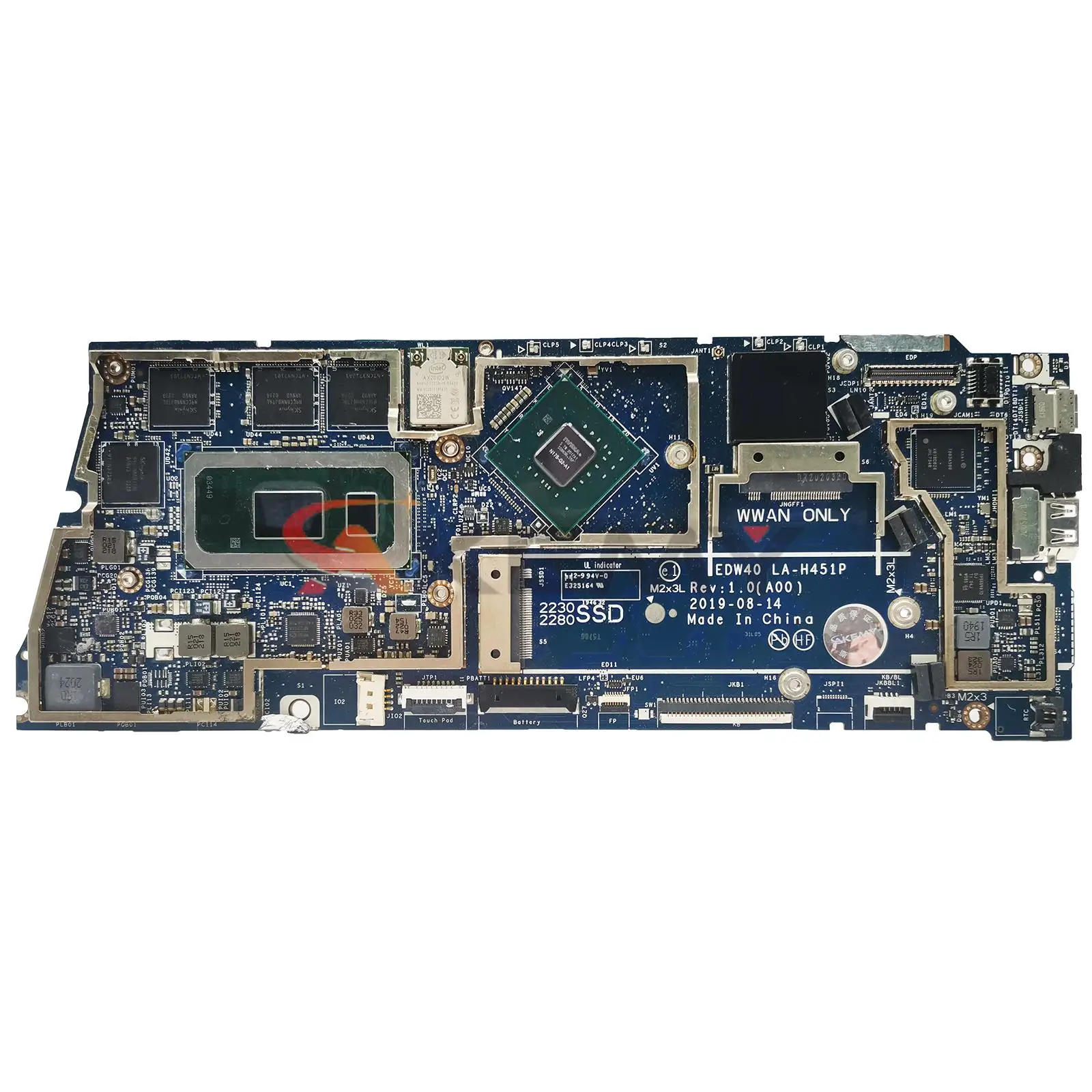 

For DELL 7490 CN-0M8T87 0M8T87 M8T87 With SRGKW I7-10510U CPU Mainboard EDW40 LA-H451P Laptop Motherboard N17S-G2-A1 100%Working