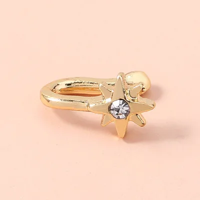 

Hot Selling Real Gold Plated Micro Paved Crystal U Shaped Nose Ring Sparking Diamond Six-pointed Star Nose Ring For Ladies