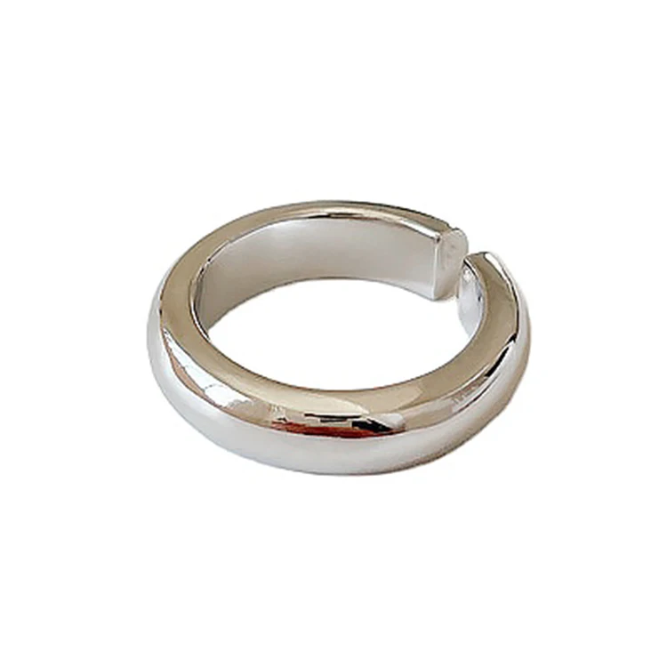 

925 Sterling Silver Simple Ring Heavy Glossy Boys Ring