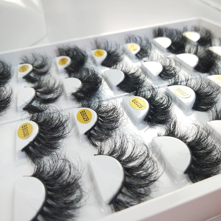 

25mm Mink Eyelashes Vendor Fluffy Mink Eyelash Custom Lashbox Private Label 5D 8D Fluffy Lashes