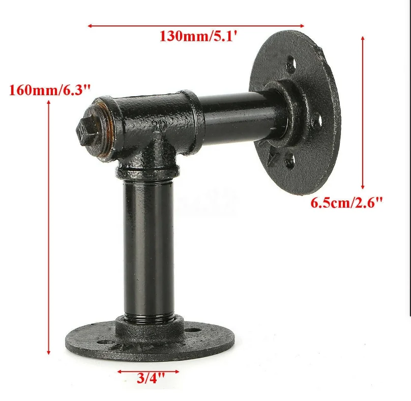 Pipe Shelf Brackets Heavy Duty Support L Decorative Metal Steel