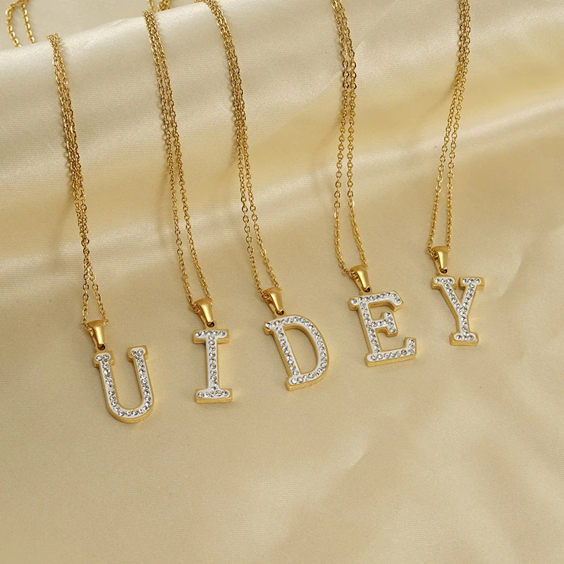 

18K Gold Plated Stainless Steel 26 Letter A-Z Personalised Initials Name Pendant Necklace