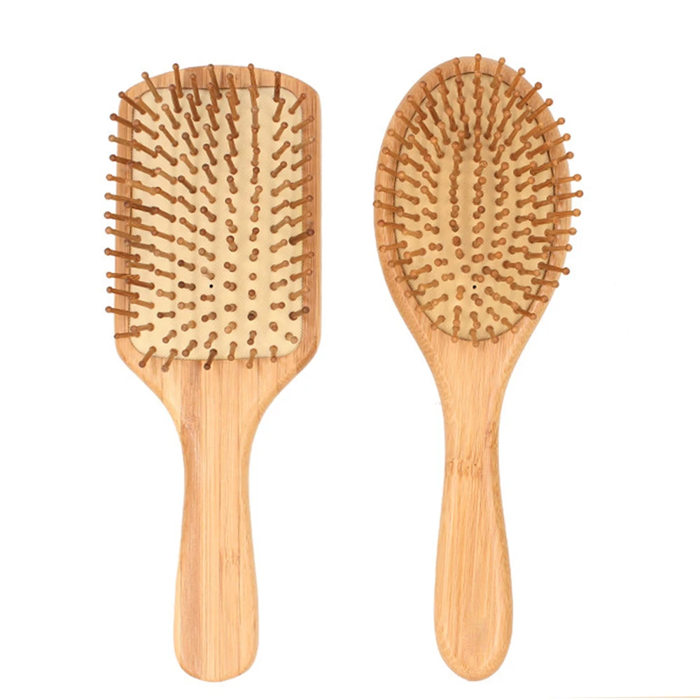 

Wholesale Bamboo Hair Wide Tooth Brush Detangling Hair Brush Paddle Wooden Adult Hair Brush Set