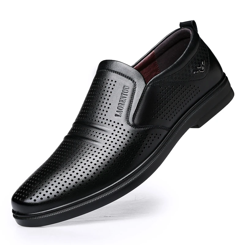 

XY117272-1Summer Men's Sandals Business Dress Up Increase Men's Shoes Hollow Hole Shoes Leather Breathable Sandals