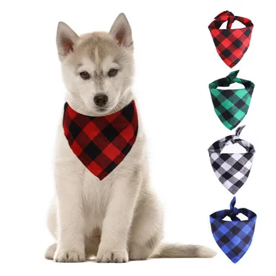 

Wholesale Cotton Custom Dog Bandanas Classic Lattice Pet Scarf Bandana Dog Bandana, Customized color