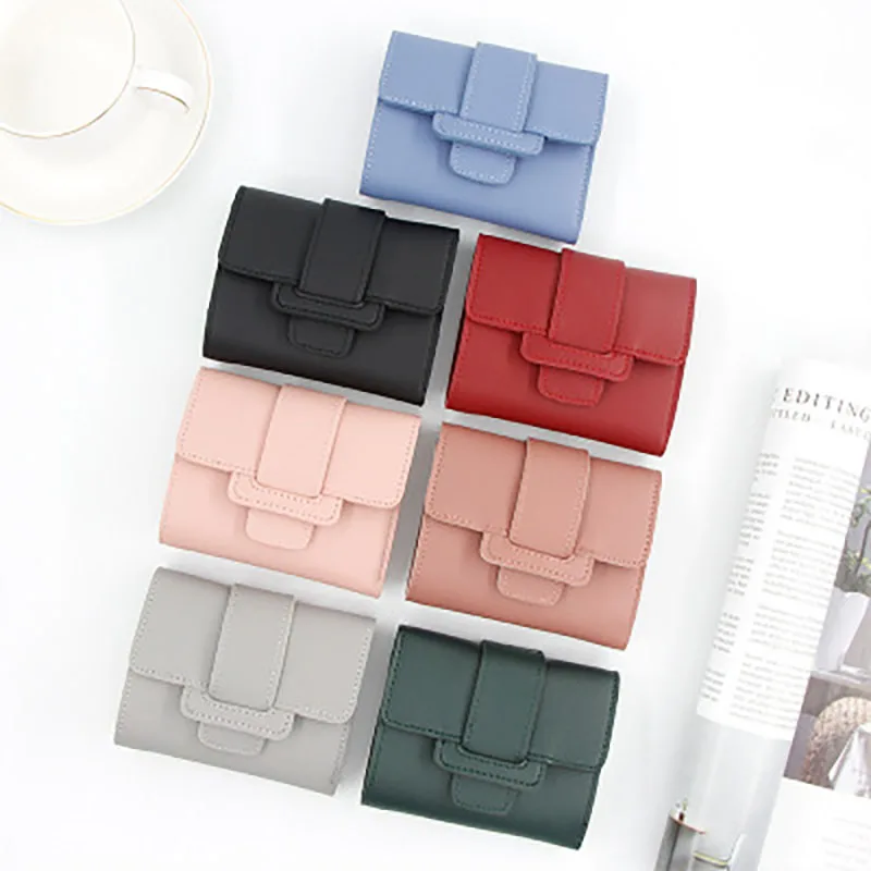 

Ladies wallet latest customised fashion high quality small PU leather credit card holder short wallets women coin purse