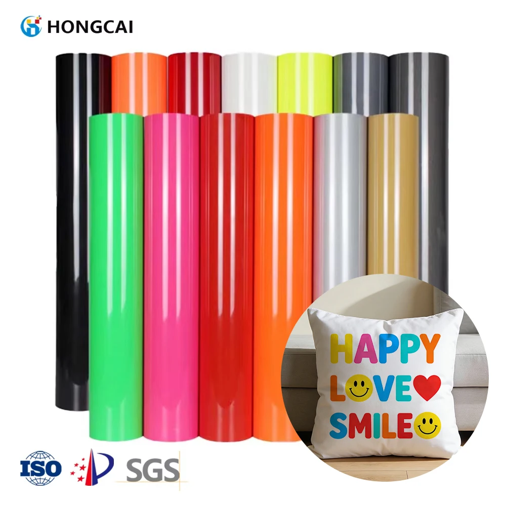 High Brightness Heat Transfer Vinyl Roll 25X30 Flexible HTV PU Vinyl for Textile  Garment  Clothes Fabrics Bag Easy Cut & Weed
