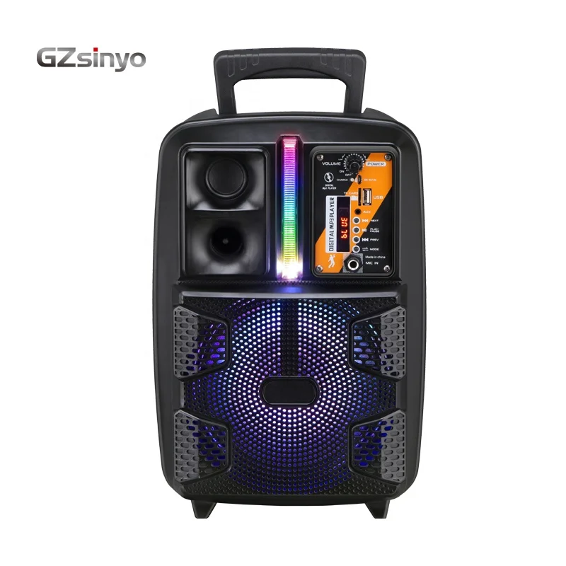 

GZsinyo speaker with cheap price 8 inch active trolley karaoke speaker, Black