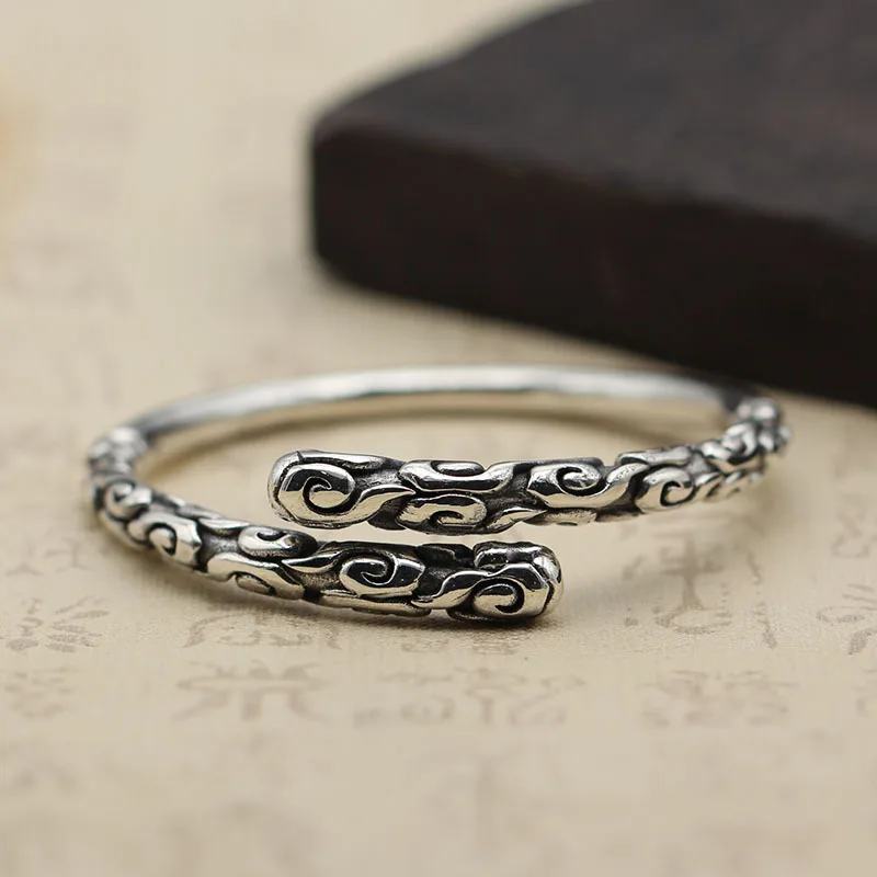 

s925 silver monkey king gold stick pure Handmade Bracelet