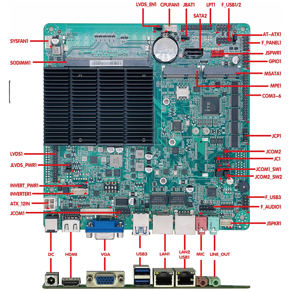 

Bestview LVDS & EDP port ITX- J4125 J6412 Quad core mainboard DDR4 Gemini Lake SATA3.0 &M.2 POE Power Industrial motherboard