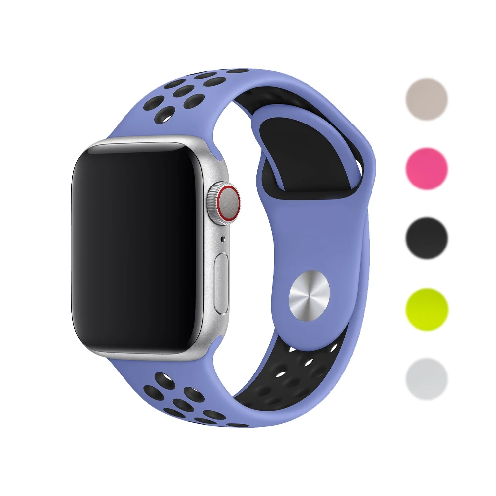 Soft Silicone Sport Breathable Apple Watch Band for All Apple Watch Series