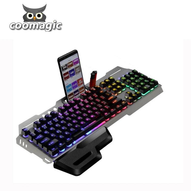 

Hot sell led light waterproof mouse and keyboard gaming, Platinum, gray
