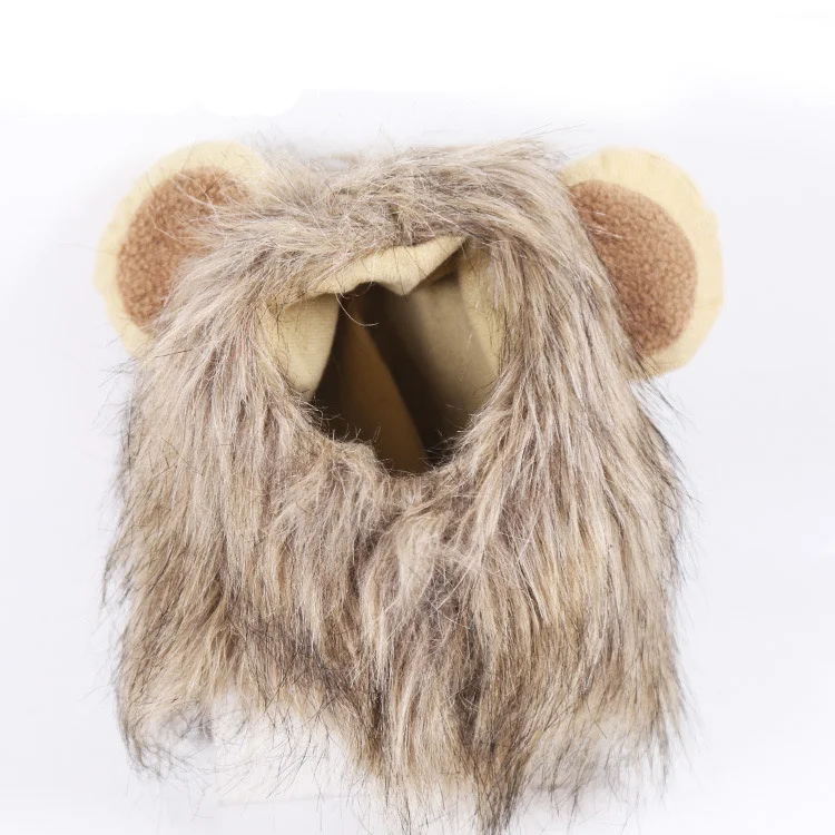 

Funny Pet Clothes For Cats Lion Mane and ears Cat Lion Hair Wig Hat