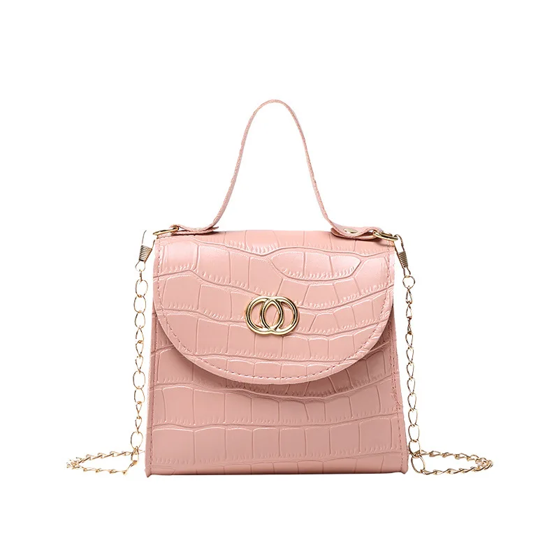 

hot selling items high end Circle crocodile pattern portable small square bag leisure mobile phone small bag, Customizable