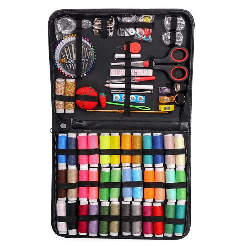 

183pcs Sewing Kit for Hand Quilting Stitching Embroidery Thread Sewing Accessories DIY Sewing Tool, Black