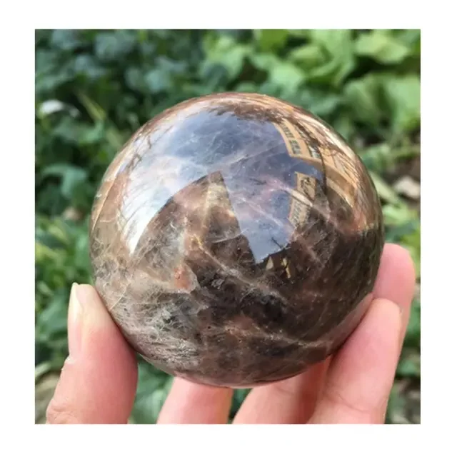 

Natural quartz polished crystals healing sphere black moonstone crystal ball natur stone decor