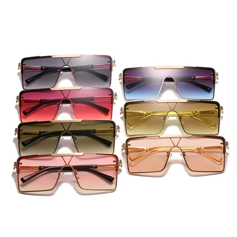 

2020 Trendy Colorful Square Literary Retro Sunglasses Sun Glasses