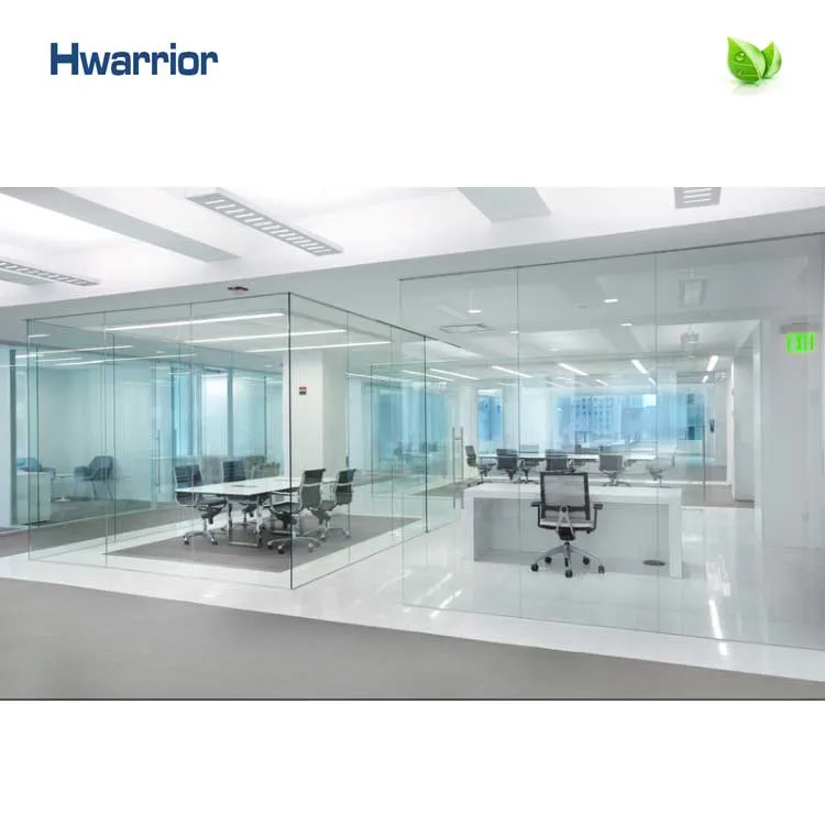 
2020 Hot selling customized sound proof safety aluminum tempered glass wall frameless partitions China factory direct sale 