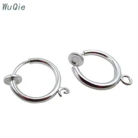 

Wuqie Wholesale 925 Sterling Silver Earring No Piercing Hoop Spring Clip on Earring with Jump Ring for DIY Earring Accessories